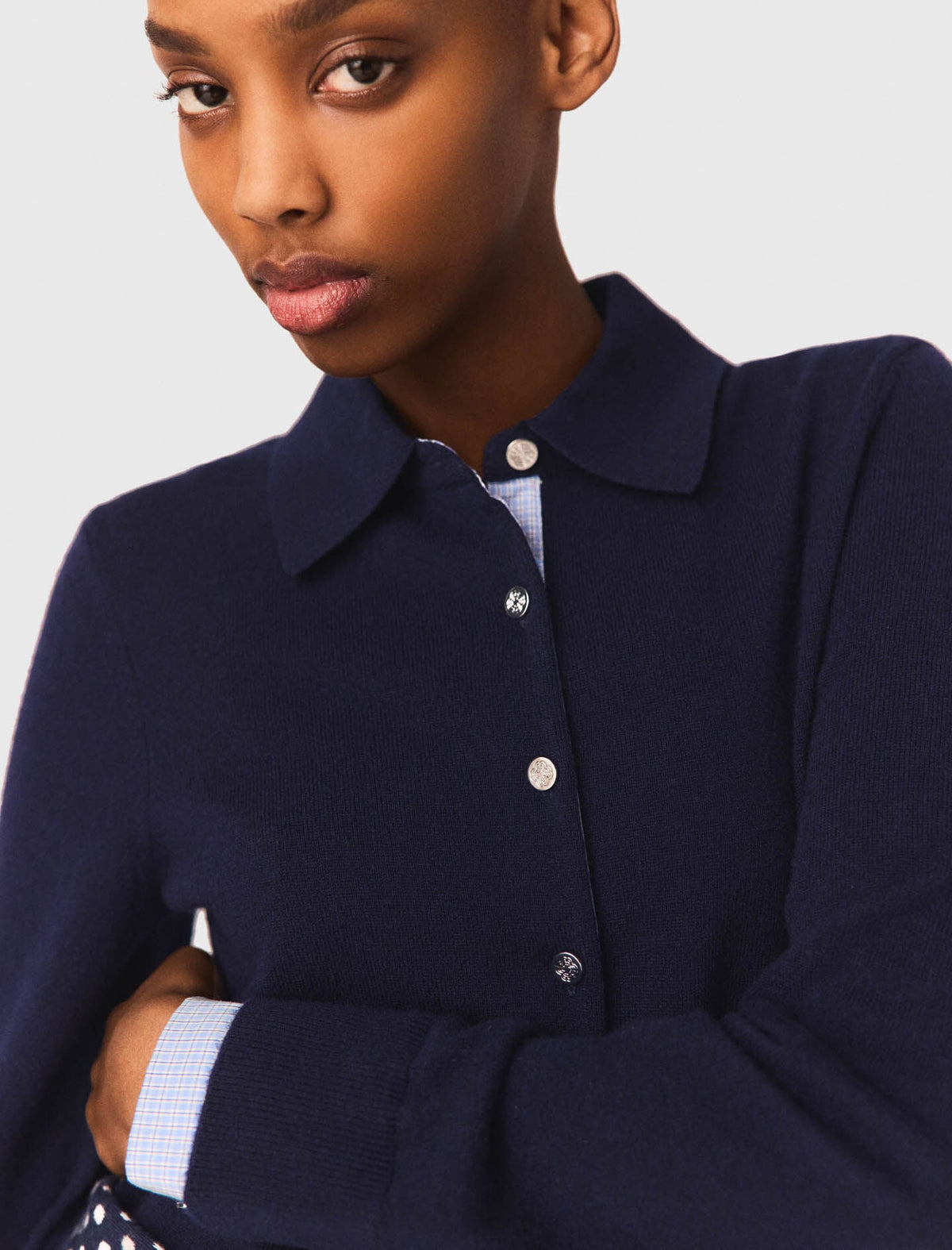 Polo cardigan with removable trims | Maje