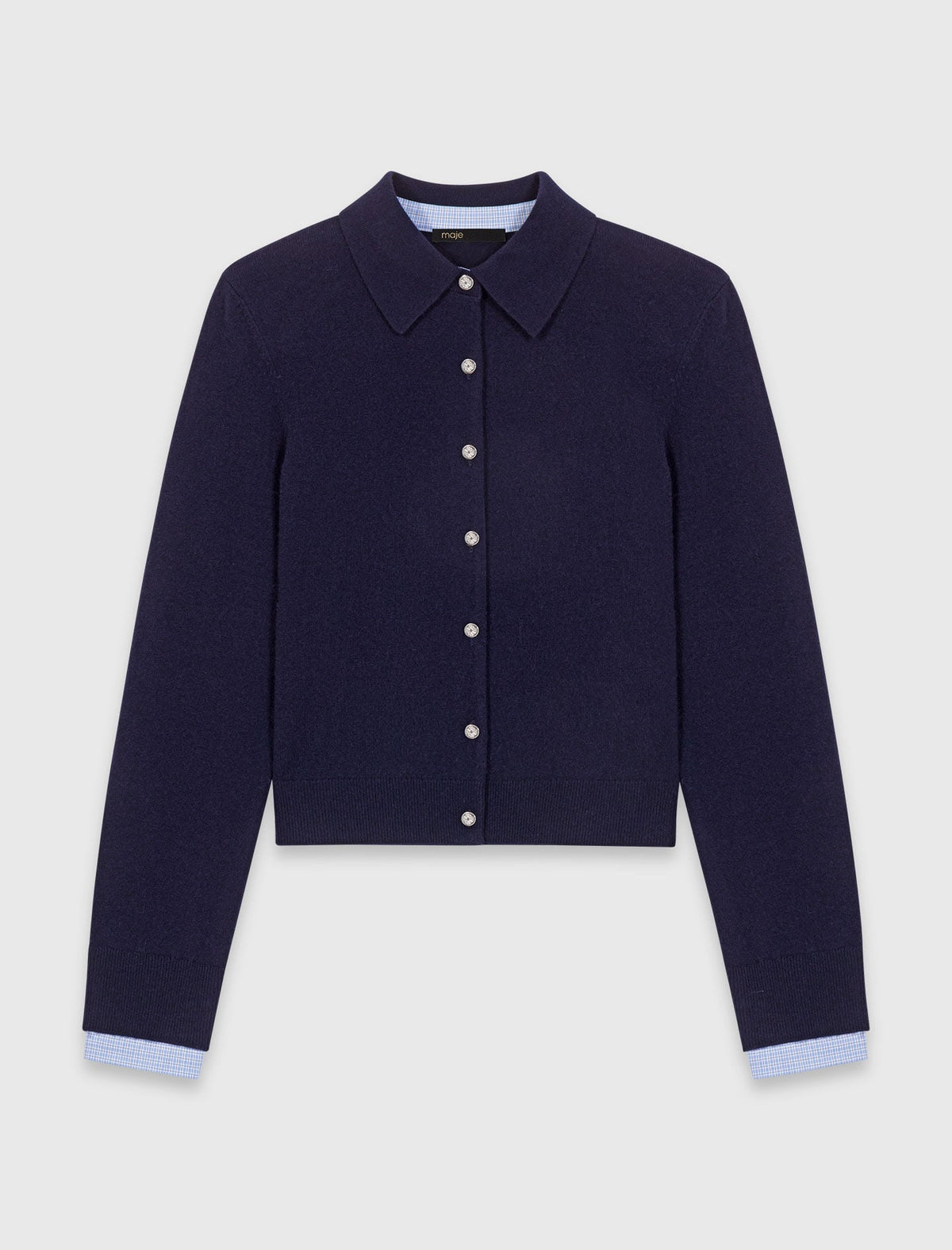 Polo cardigan with removable trims | Maje
