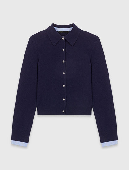 Polo cardigan with removable trims | Maje
