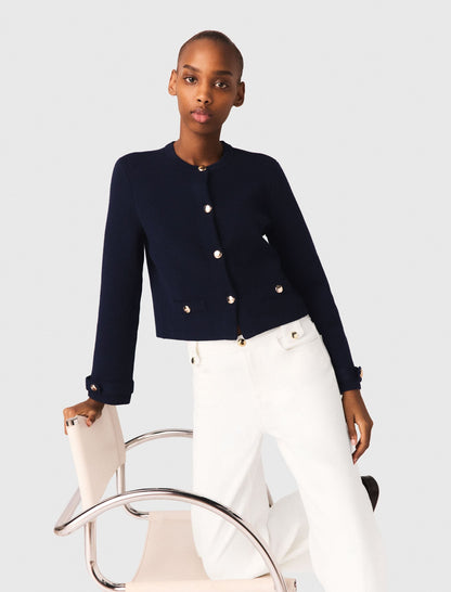 Cardigan with embroidered collar | Maje