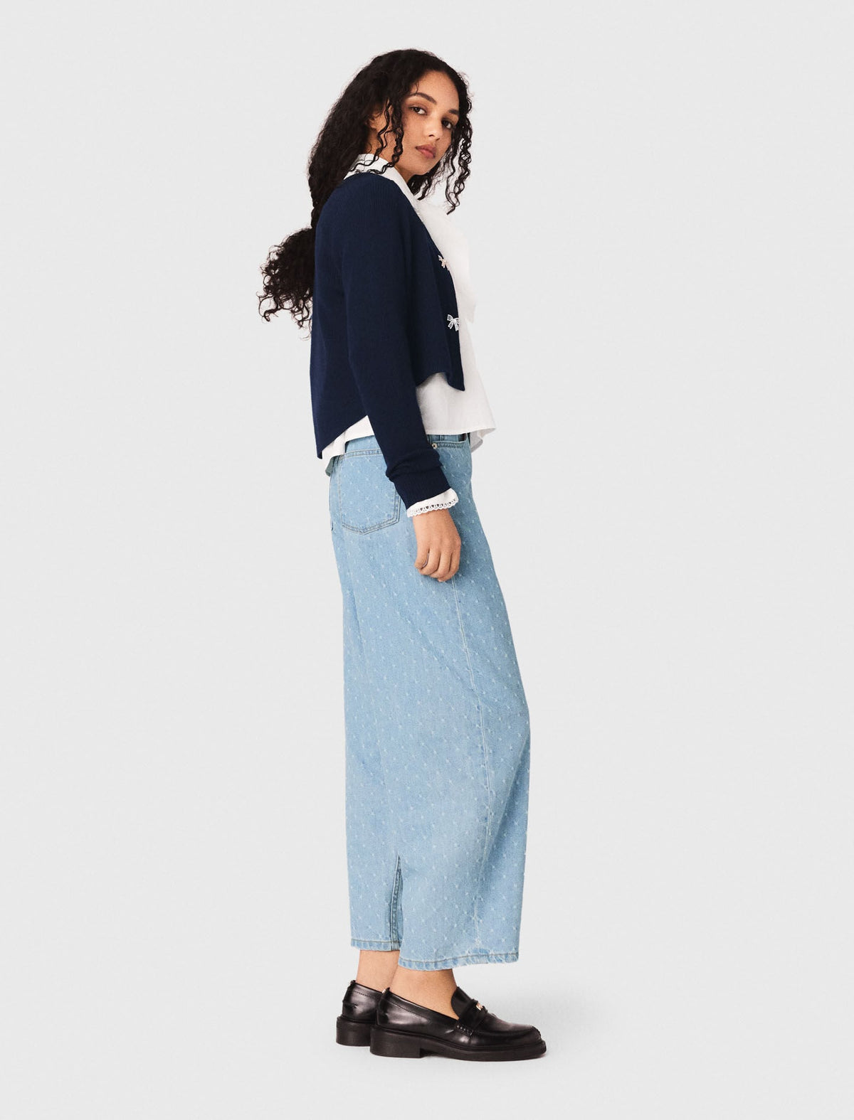 Jewelled bow-button cardigan | Maje