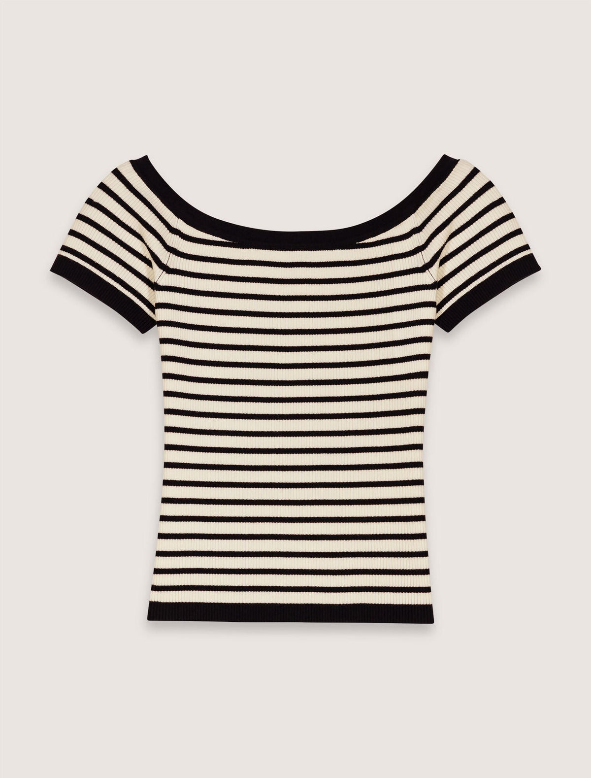 Rib knit top with boat neck | Maje