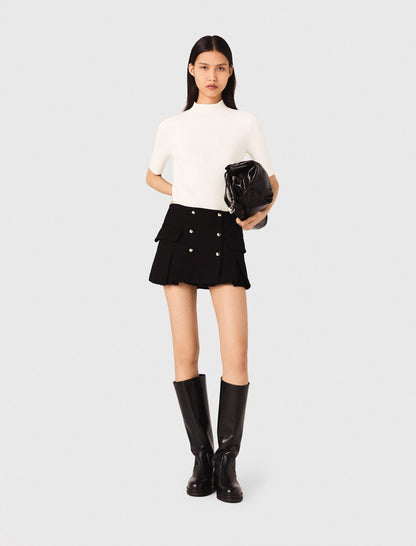 Cotton and silk ribbed top | Maje