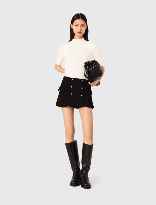 Cotton and silk ribbed top | Maje