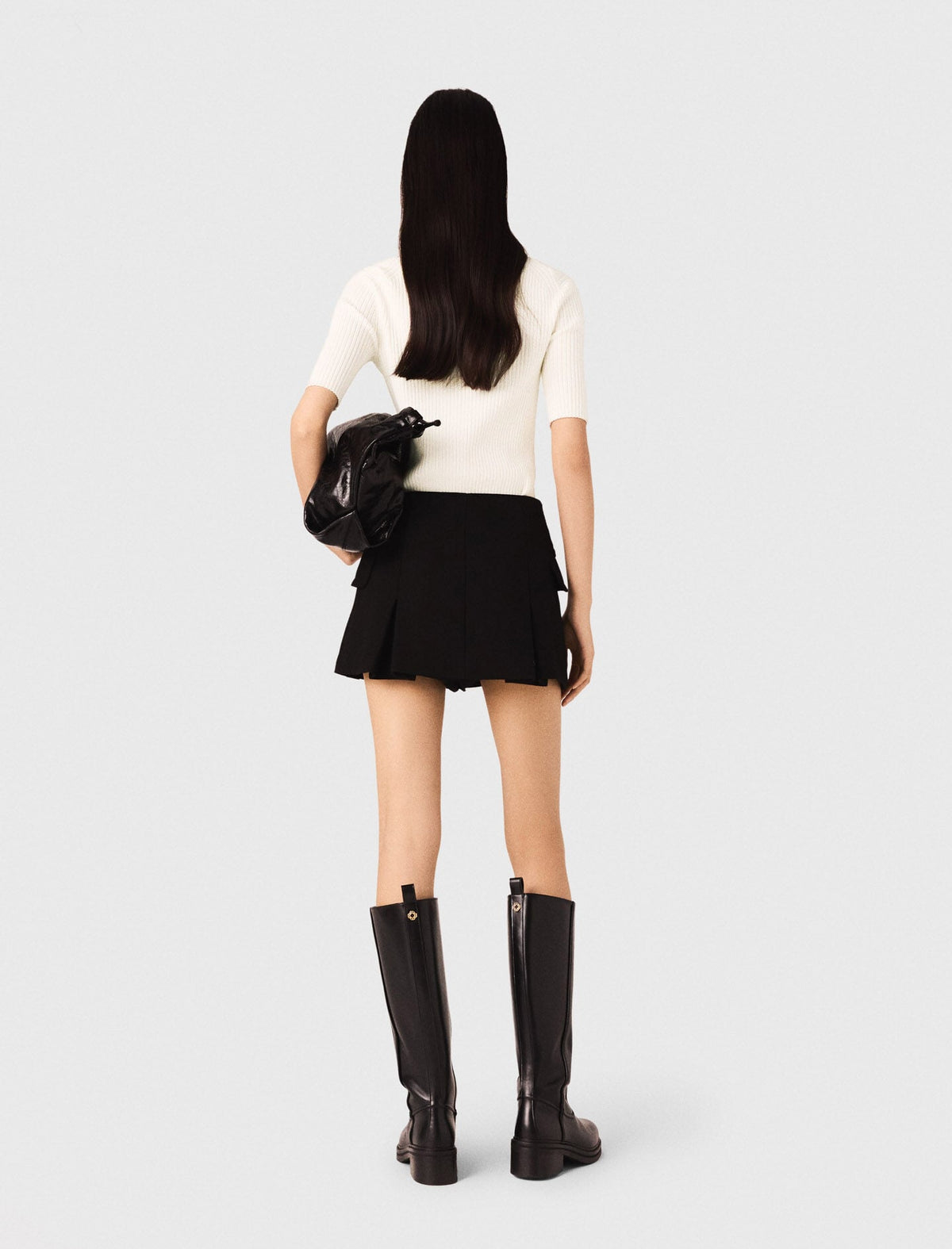 Cotton and silk ribbed top | Maje