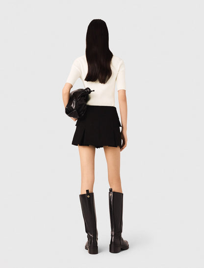 Cotton and silk ribbed top | Maje