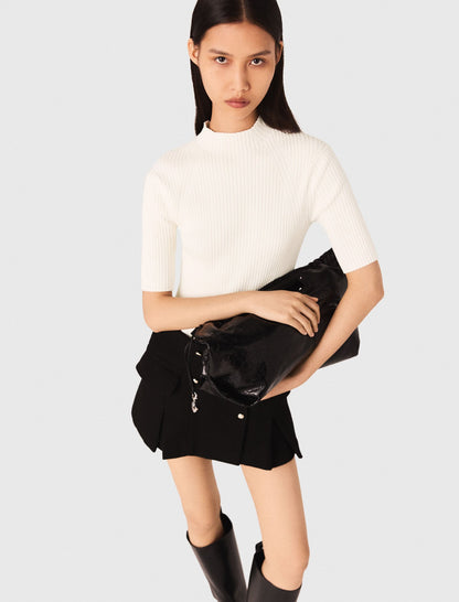 Cotton and silk ribbed top | Maje
