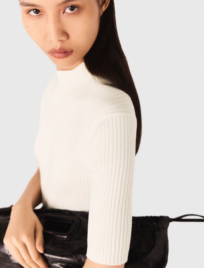Cotton and silk ribbed top | Maje