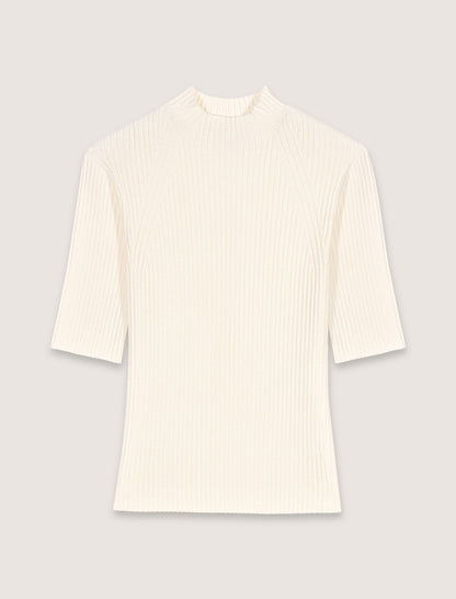 Cotton and silk ribbed top | Maje