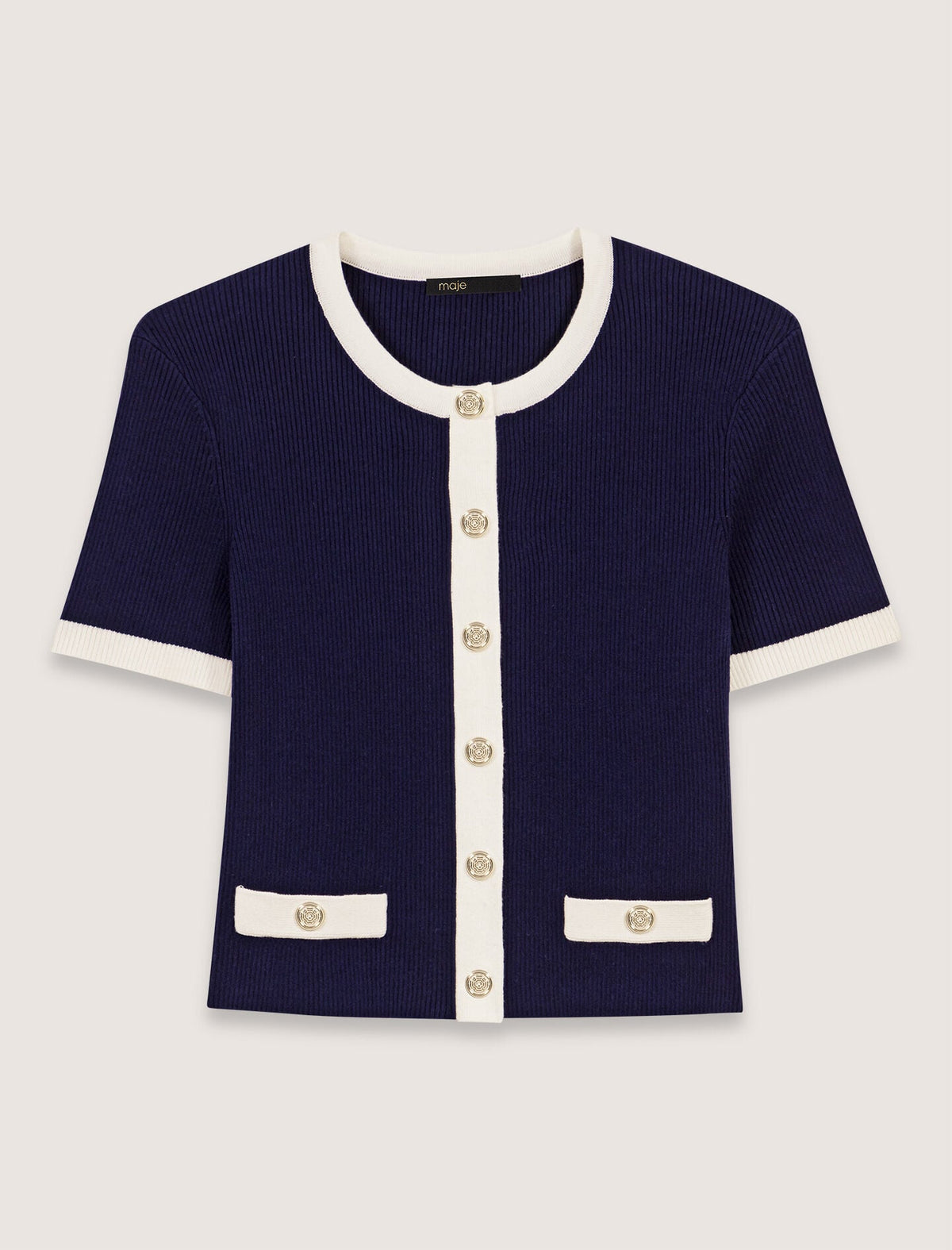Contrasting cropped cardigan | Maje