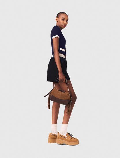 Contrasting cropped cardigan | Maje