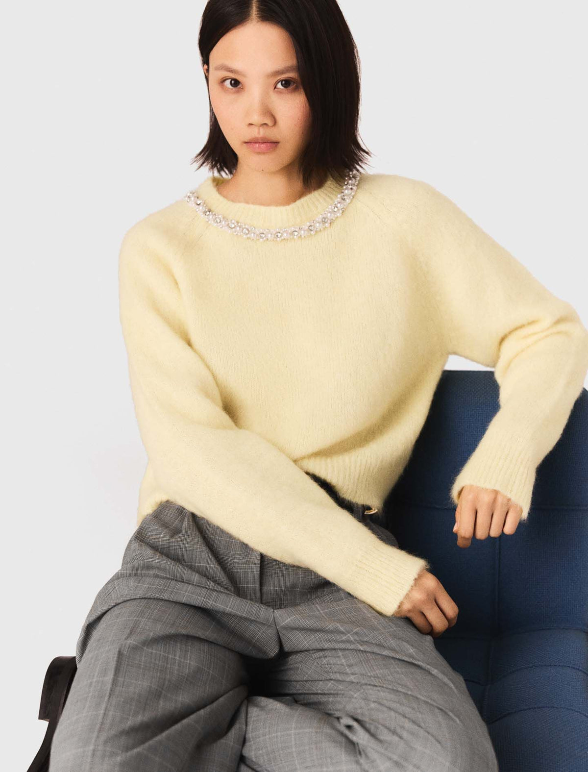 Removable jewel collar sweater | Maje