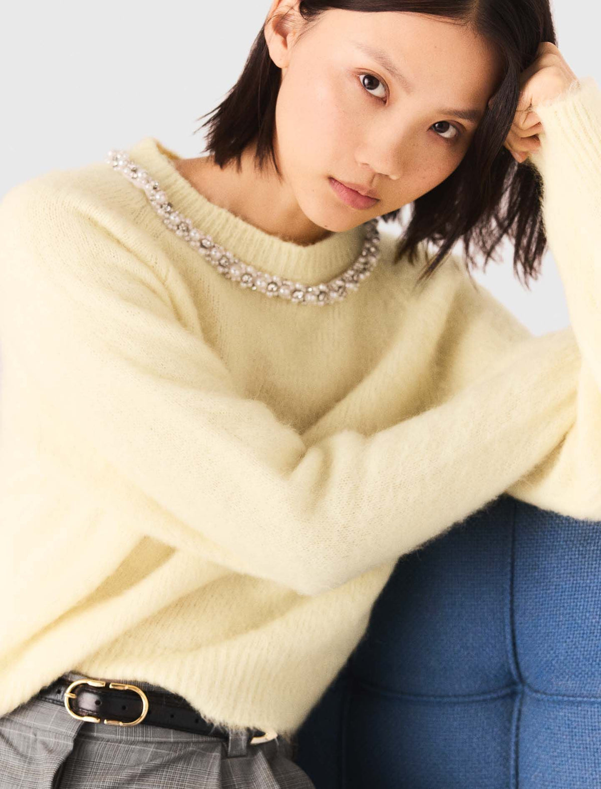 Removable jewel collar sweater | Maje