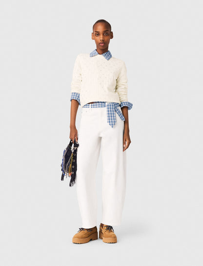 Rhinestone-front cardigan | Maje