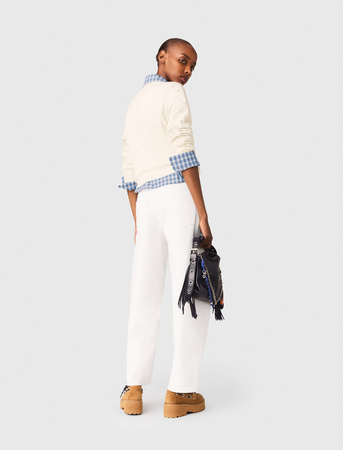 Rhinestone-front cardigan | Maje