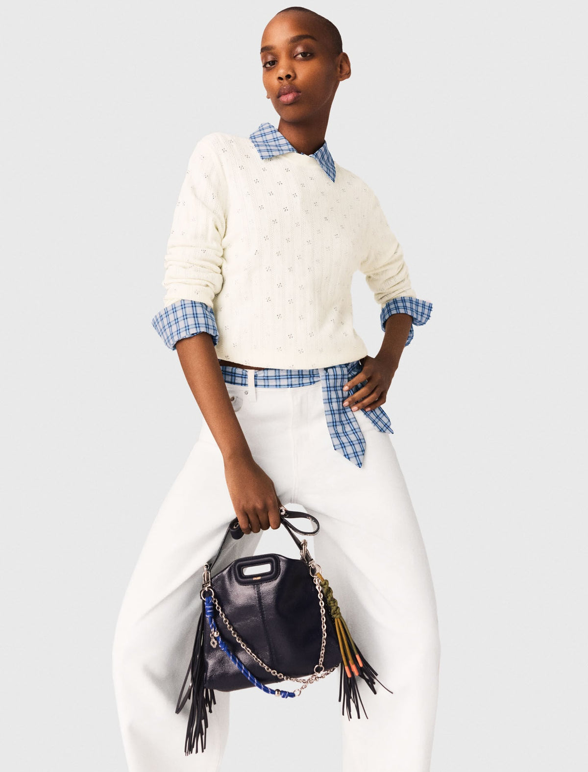 Rhinestone-front cardigan | Maje