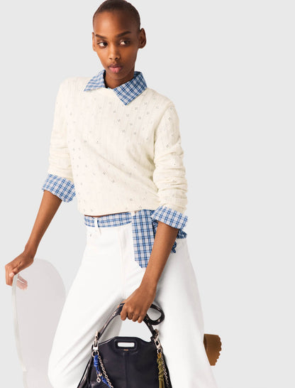 Rhinestone-front cardigan | Maje