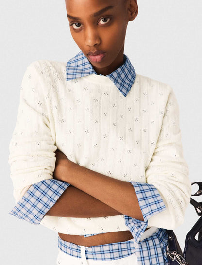 Rhinestone-front cardigan | Maje