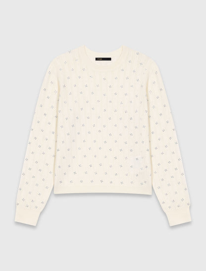 Rhinestone-front cardigan | Maje