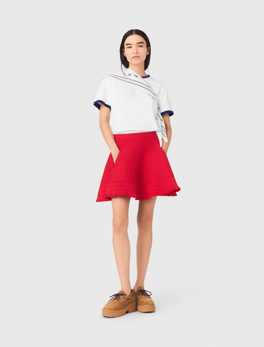 Compact knit short skirt | Maje