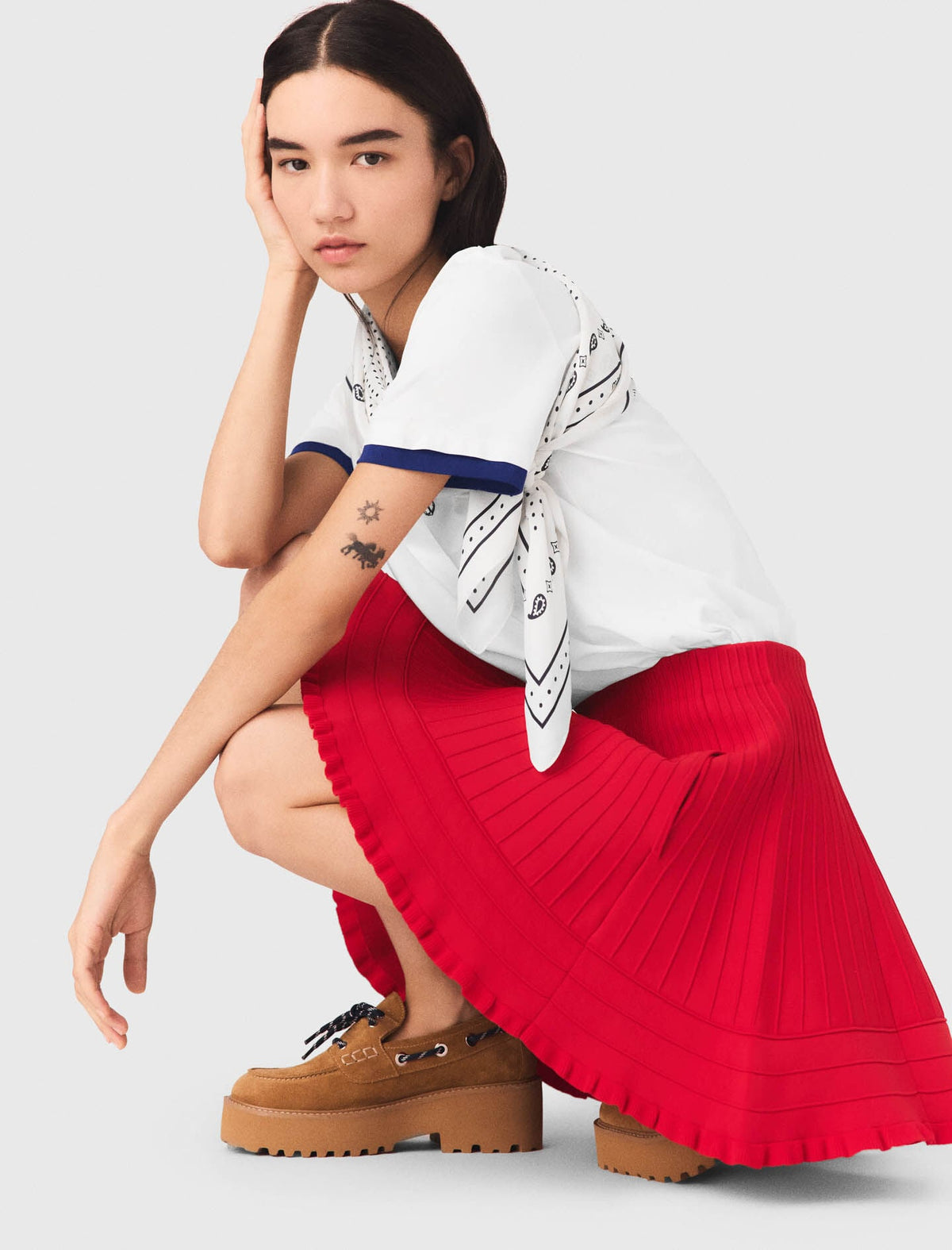 Compact knit short skirt | Maje