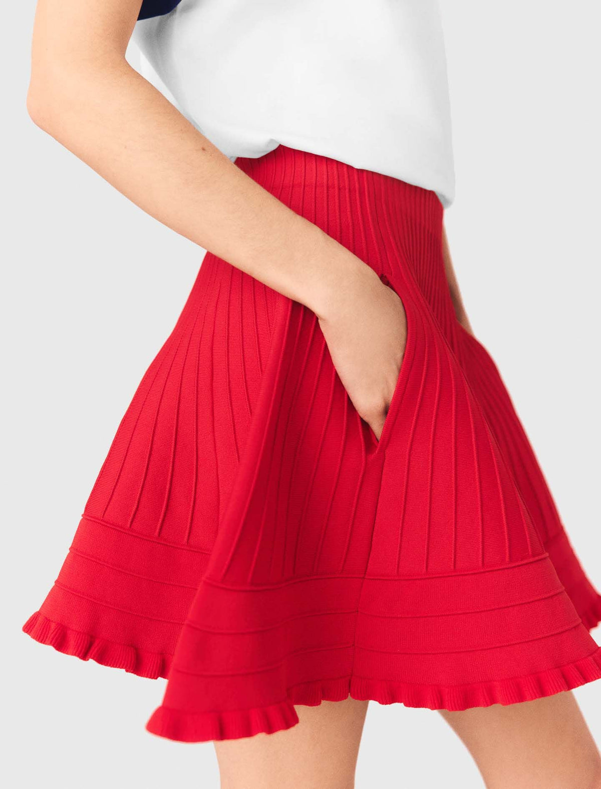 Compact knit short skirt | Maje