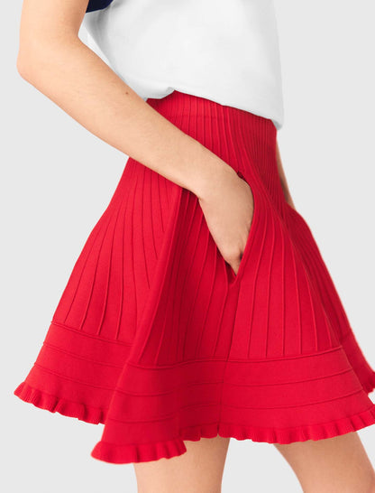 Compact knit short skirt | Maje