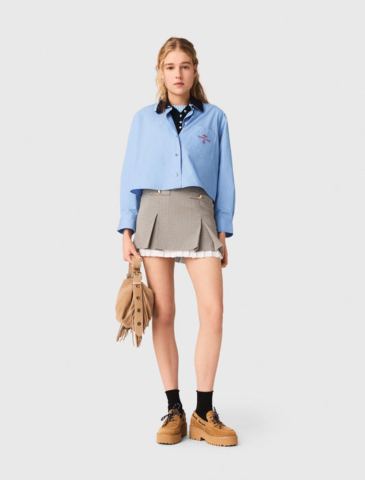 Pleated skirt with poplin details | Maje