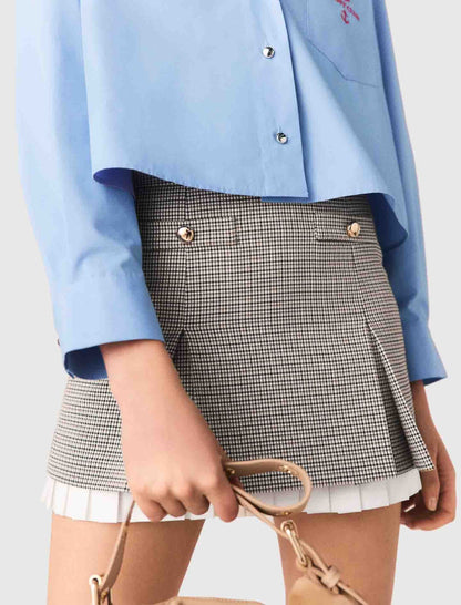 Pleated skirt with poplin details | Maje