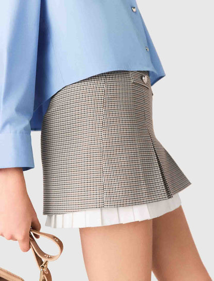 Pleated skirt with poplin details | Maje