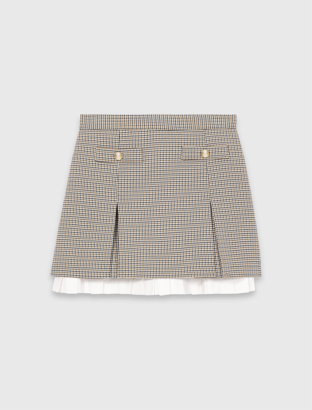 Pleated skirt with poplin details | Maje