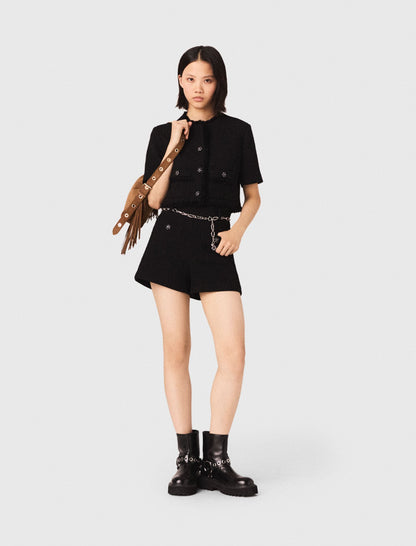 Shiny tweed shorts | Maje