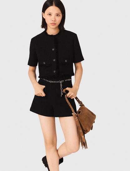 Shiny tweed shorts | Maje