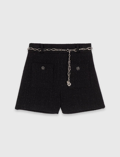 Shiny tweed shorts | Maje