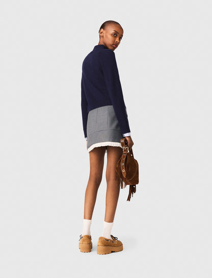A-line poplin skirt with ruffle | Maje