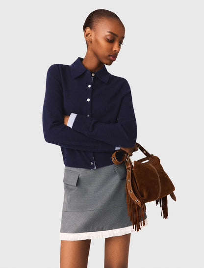 A-line poplin skirt with ruffle | Maje