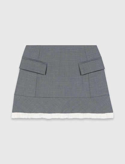 A-line poplin skirt with ruffle | Maje
