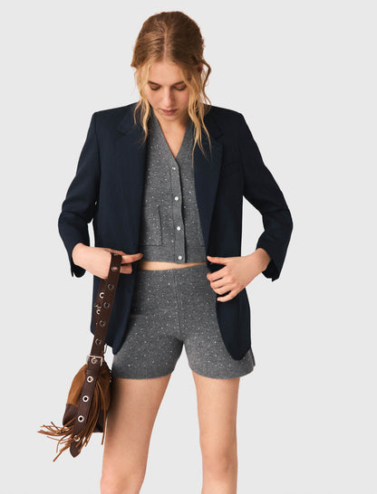 Knit shorts with rhinestones | Maje