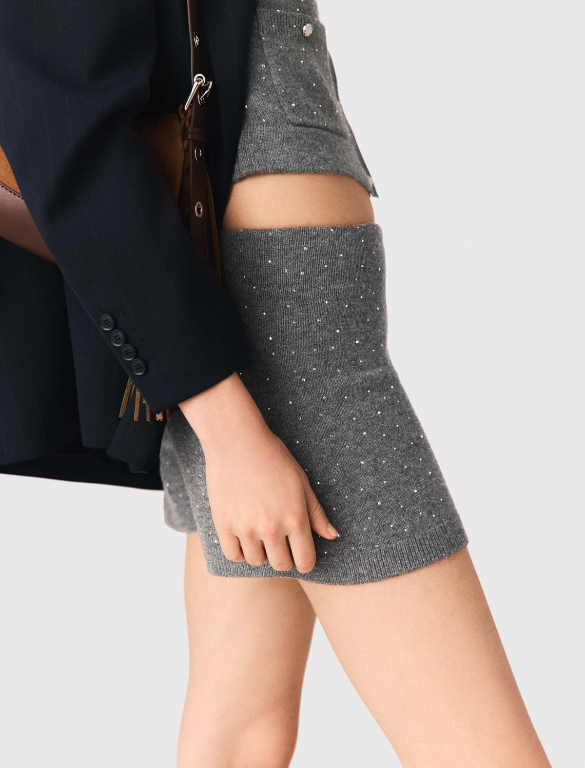 Knit shorts with rhinestones | Maje