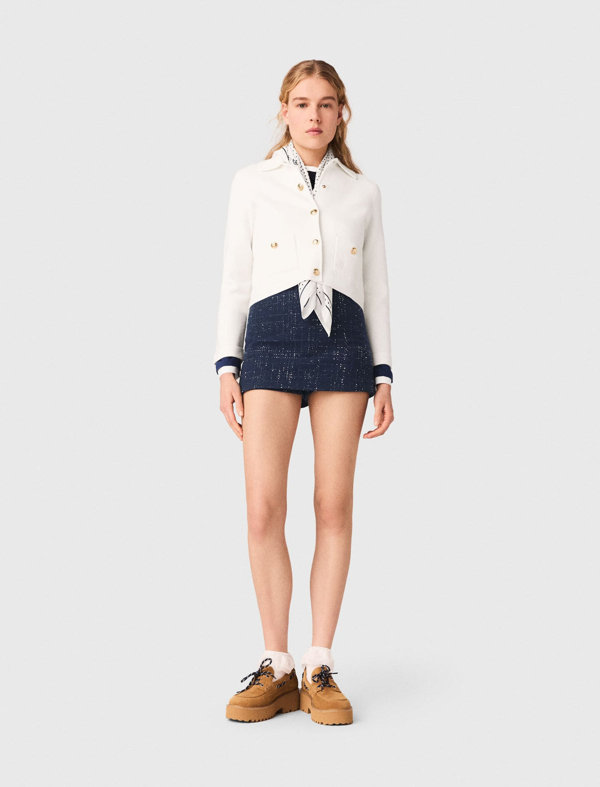 Layered effect embellished skort | Maje