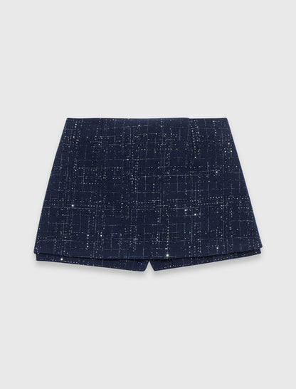 Layered effect embellished skort | Maje