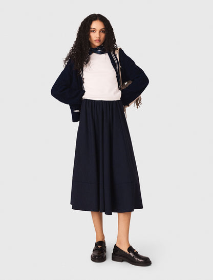 Pinstripe tailored midi skirt | Maje