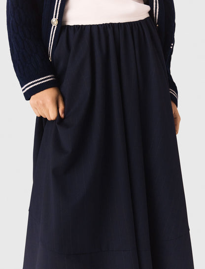 Pinstripe tailored midi skirt | Maje