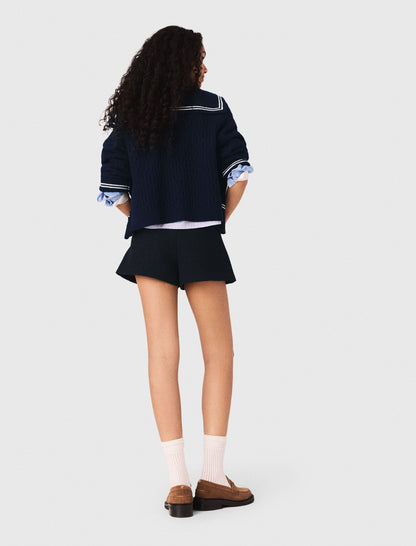 Tweed shorts with denim details | Maje