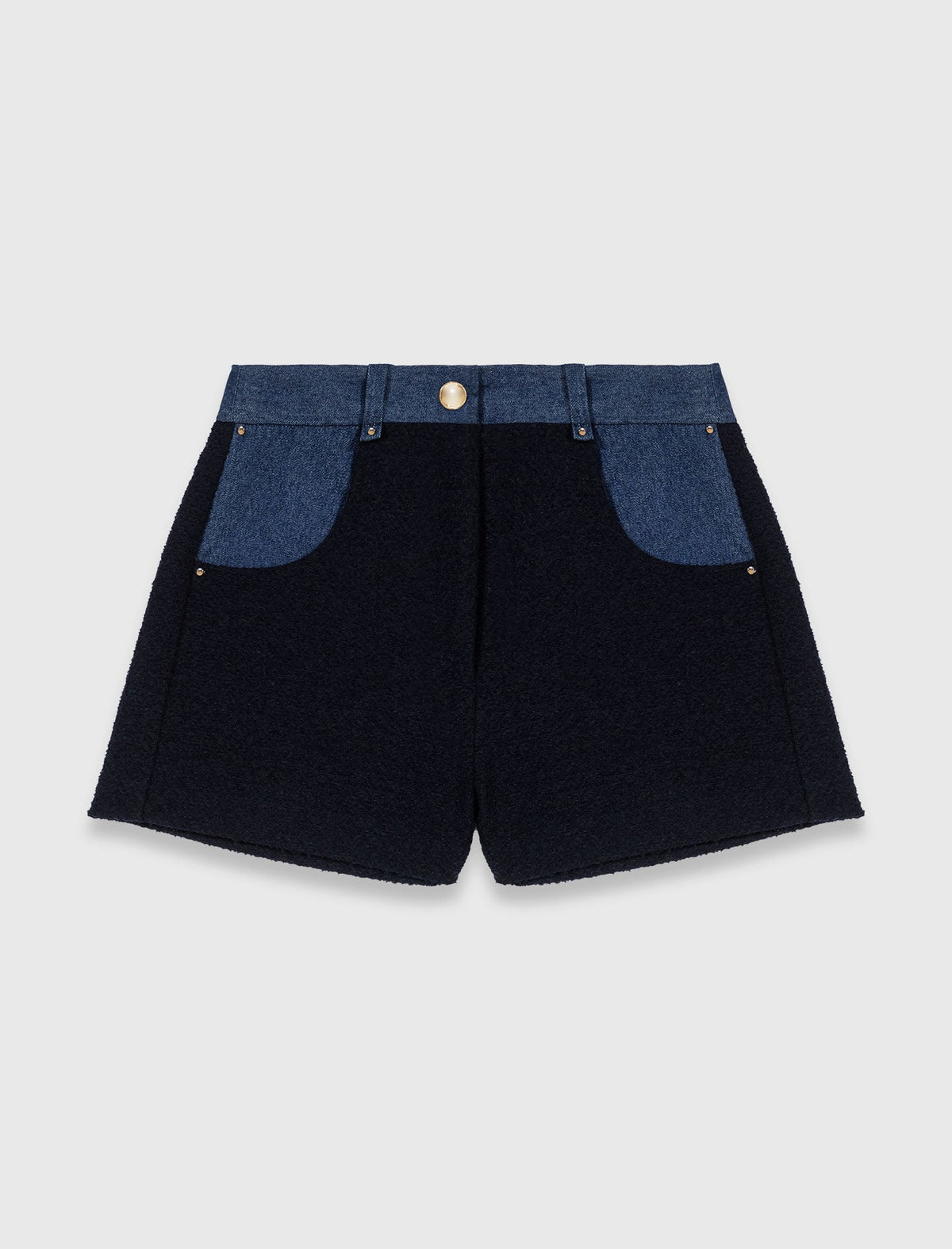 Tweed shorts with denim details | Maje