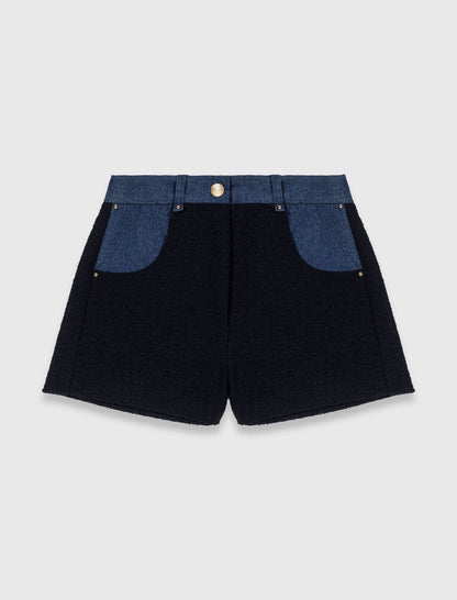 Tweed shorts with denim details | Maje