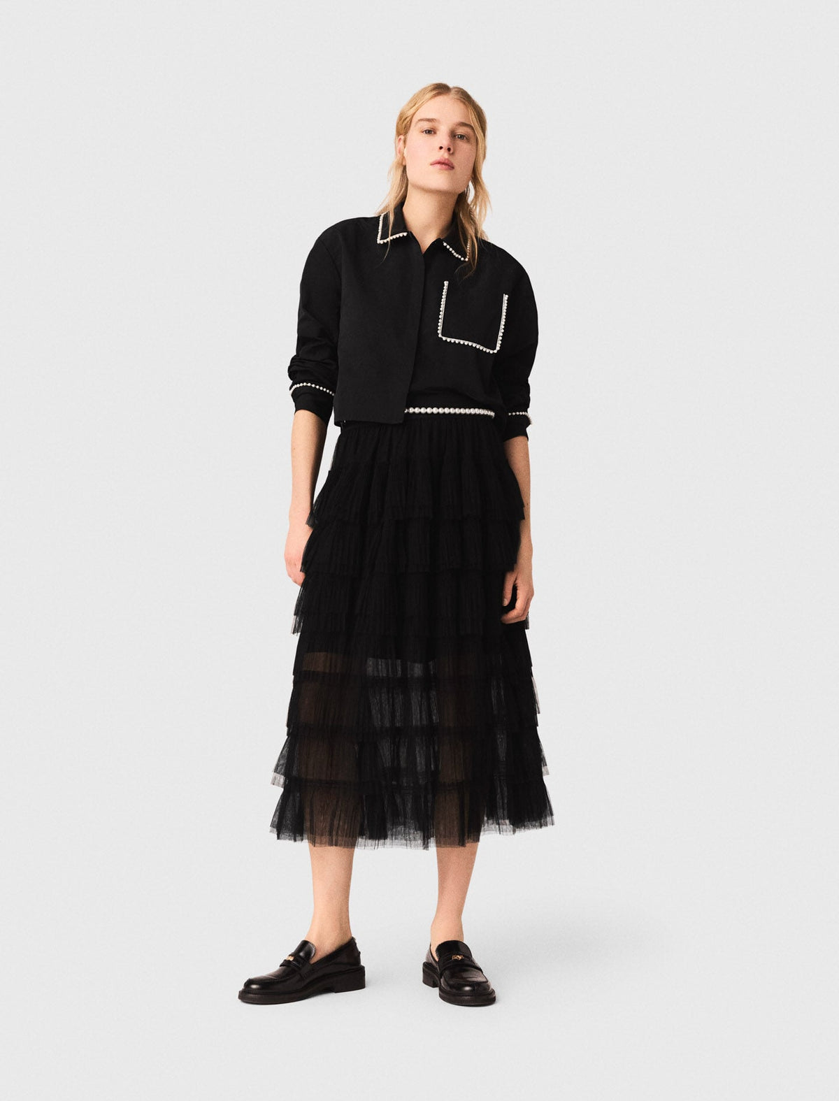 Tulle midi skirt | Maje