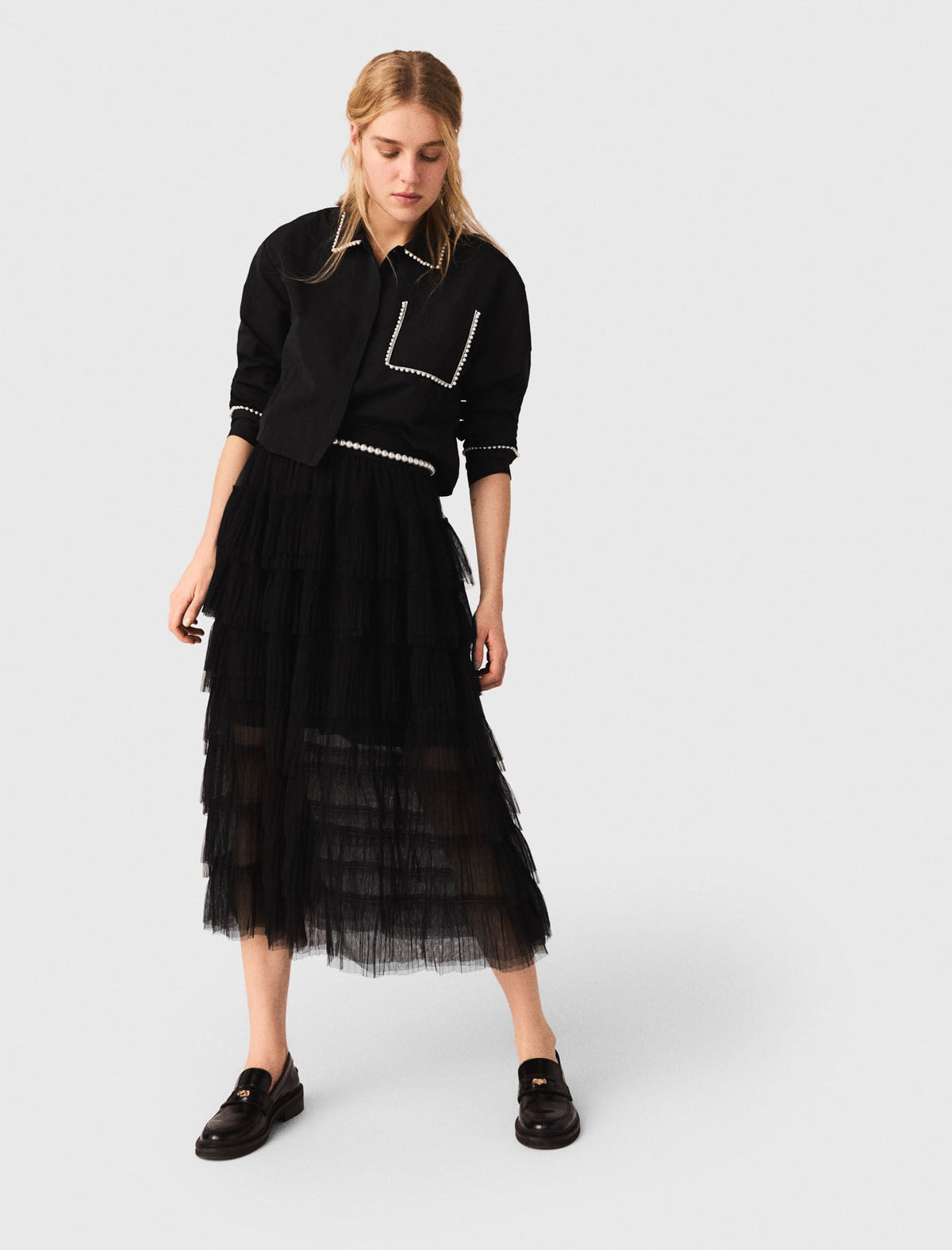 Tulle midi skirt | Maje