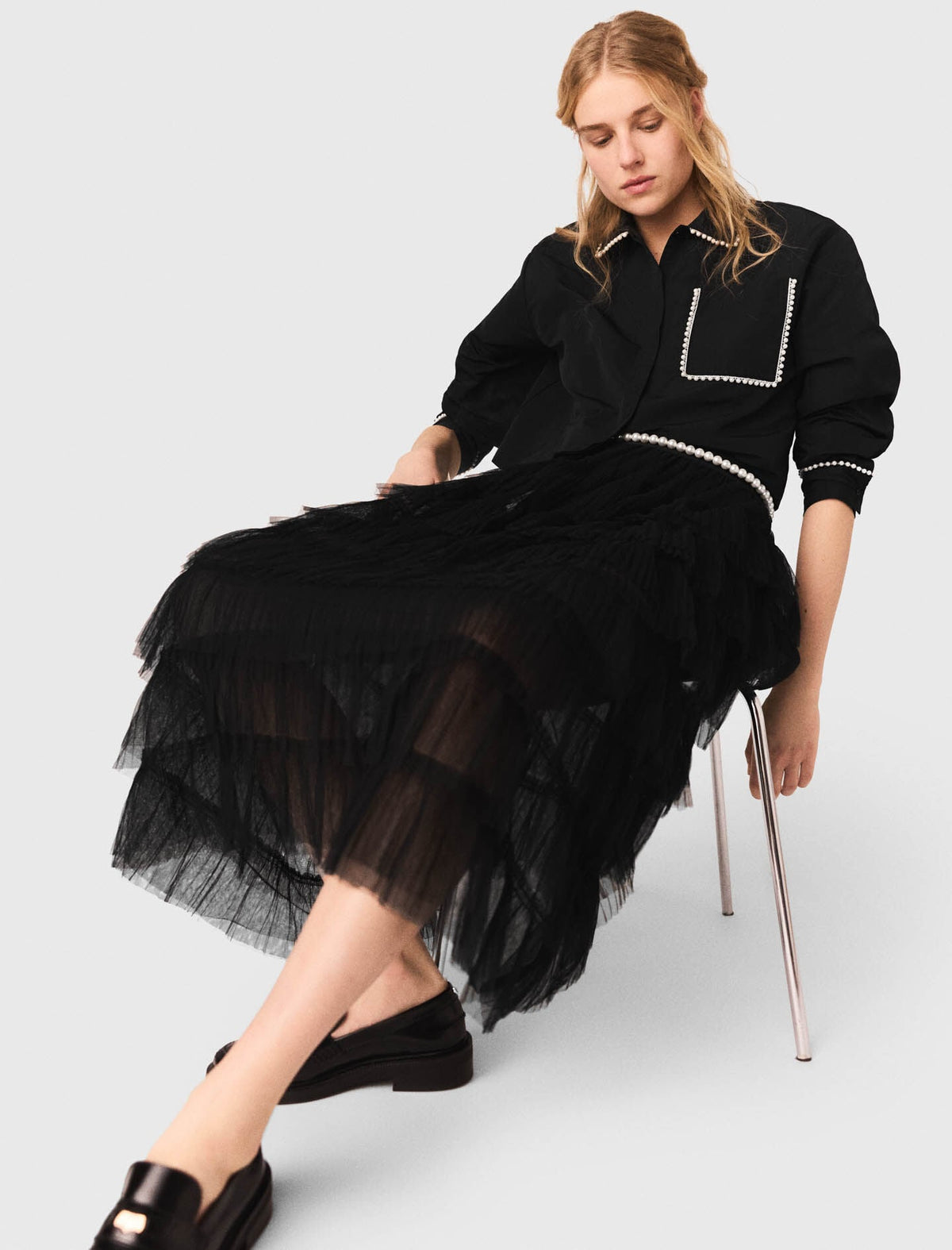 Tulle midi skirt | Maje