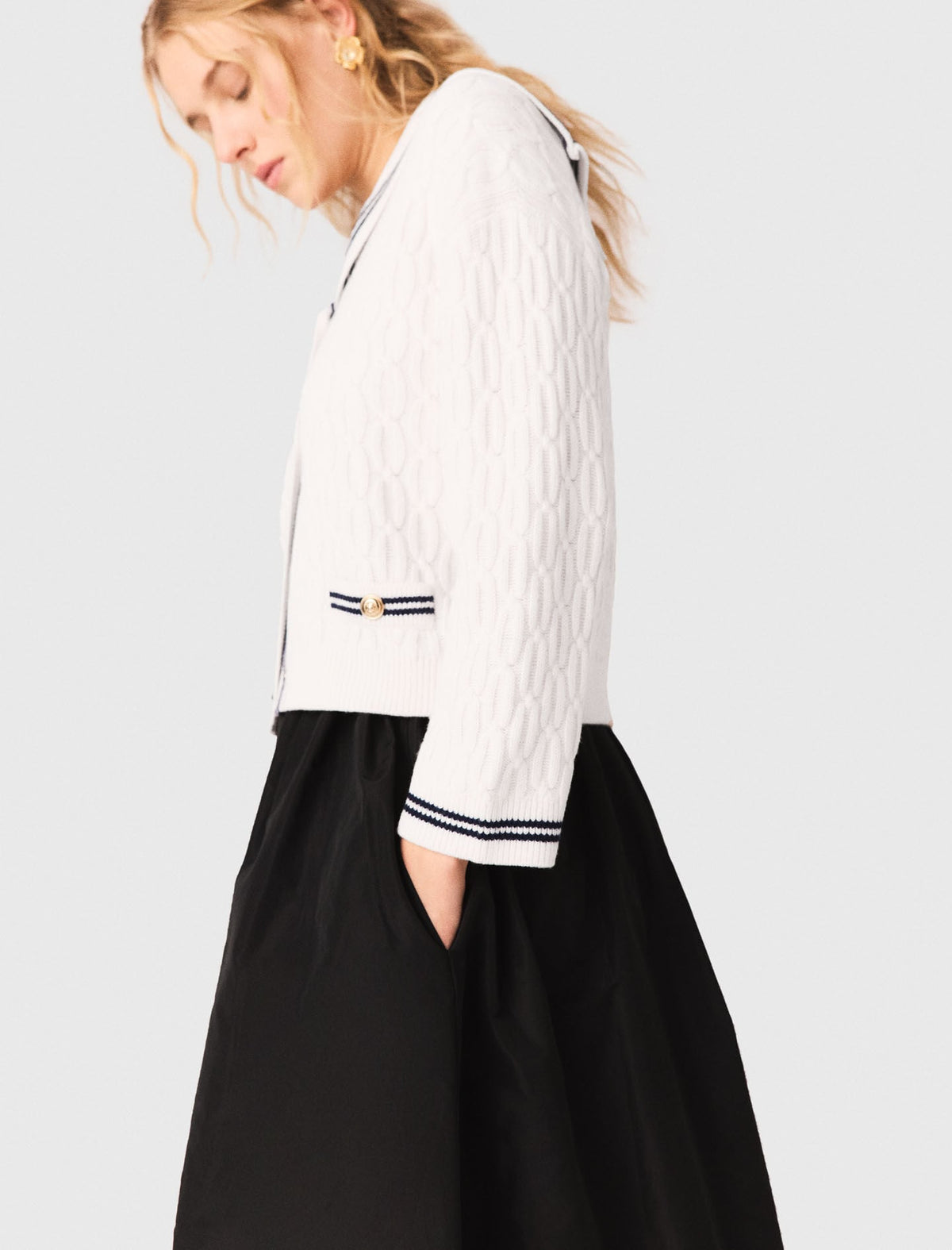 maxi skirt with contrast waistband | Maje